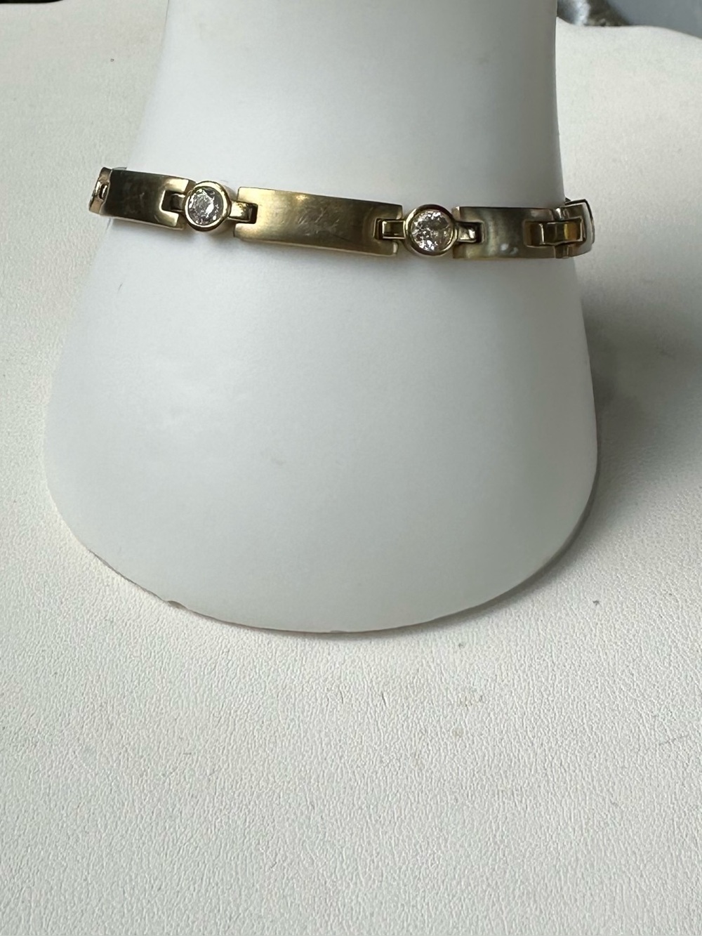 Speidel Vintage Gold tone Bracelet With Faux Diamonds